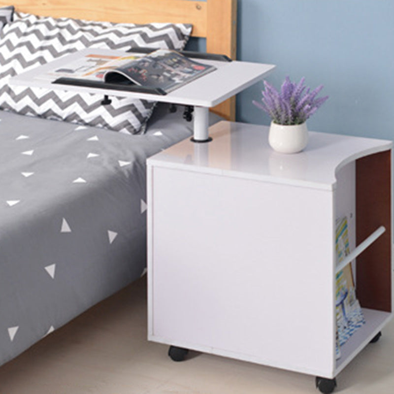 Table de nuit rectangulaire en acier au carbone amovible minimaliste moderne avec panneau de densité, 2 tiroirs, 1 armoire pour chambre à coucher 