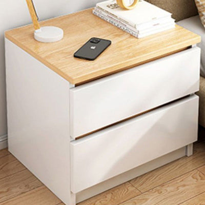 Table de nuit rectangulaire minimaliste moderne à faux panneaux avec 2 tiroirs pour chambre 