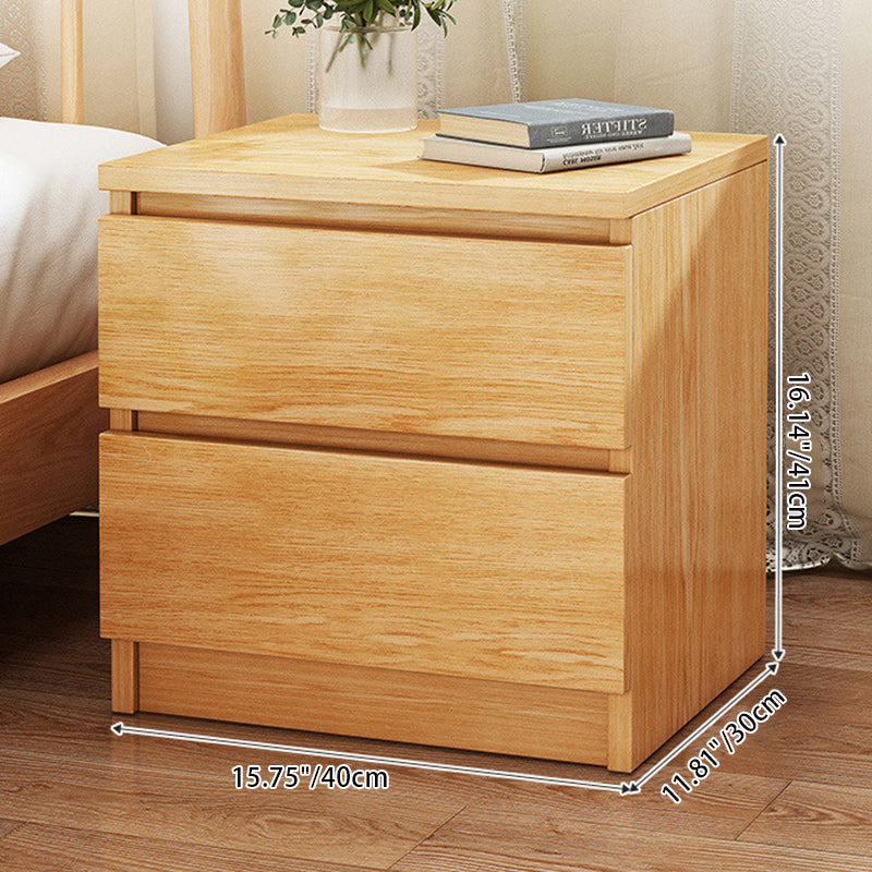 Table de nuit rectangulaire minimaliste moderne à faux panneaux avec 2 tiroirs pour chambre 