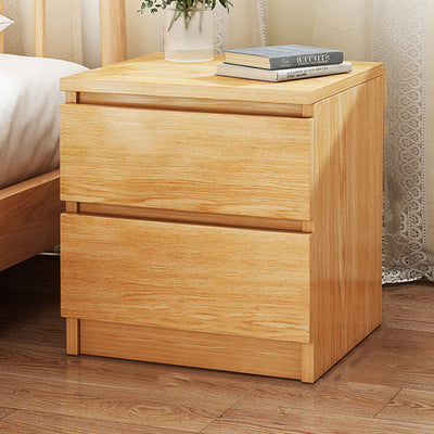 Table de nuit rectangulaire minimaliste moderne à faux panneaux avec 2 tiroirs pour chambre 