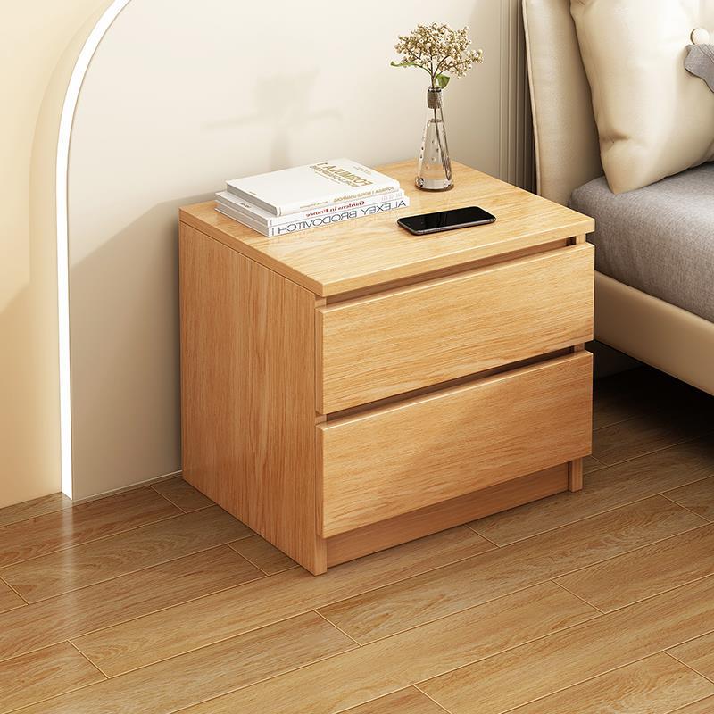 Table de nuit rectangulaire minimaliste moderne à faux panneaux avec 2 tiroirs pour chambre 
