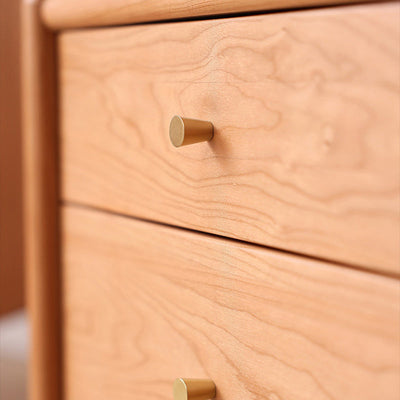 Table de nuit japonaise traditionnelle en bois massif rectangulaire trapézoïdal à 2 niveaux et 2 tiroirs pour chambre 