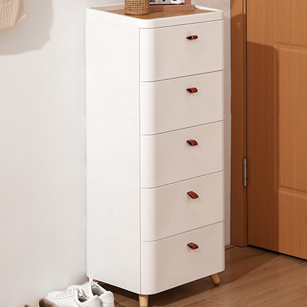 Table de chevet moderne minimaliste rectangulaire en bois massif PP avec 2/3/4/5 tiroirs pour chambre à coucher 