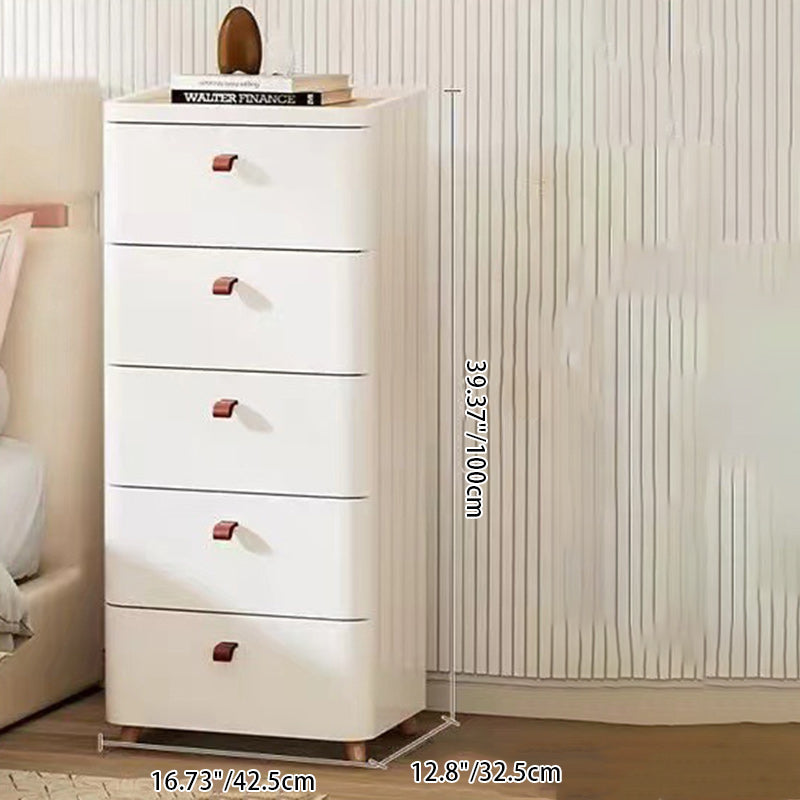 Table de chevet moderne minimaliste rectangulaire en bois massif PP avec 2/3/4/5 tiroirs pour chambre à coucher 