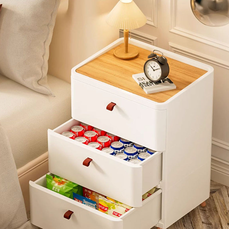 Table de chevet moderne minimaliste rectangulaire en bois massif PP avec 2/3/4/5 tiroirs pour chambre à coucher 