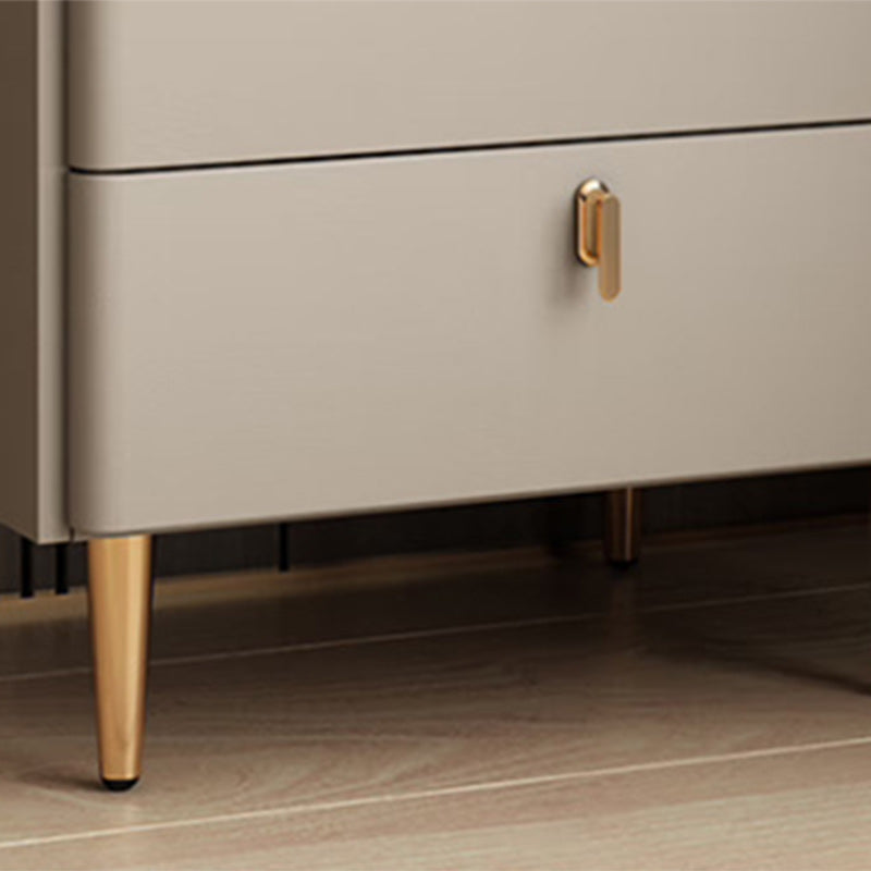 Table de chevet moderne de luxe avec base cylindrique rectangulaire en dalle de roche, cuir, bois massif et acier au carbone à 2 tiroirs pour chambre à coucher 