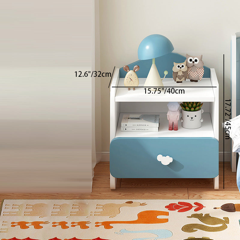Table de nuit rectangulaire pour enfants créatifs contemporains avec faux panneau 1/2 tiroir pour chambre 