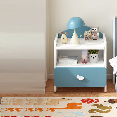 Table de nuit rectangulaire pour enfants créatifs contemporains avec faux panneau 1/2 tiroir pour chambre 