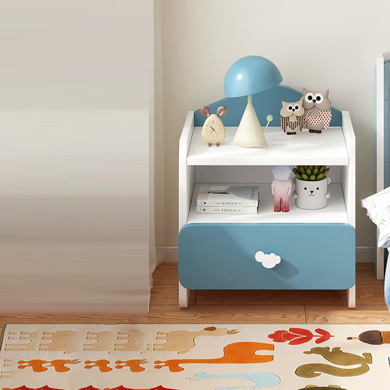 Table de nuit rectangulaire pour enfants créatifs contemporains avec faux panneau 1/2 tiroir pour chambre 