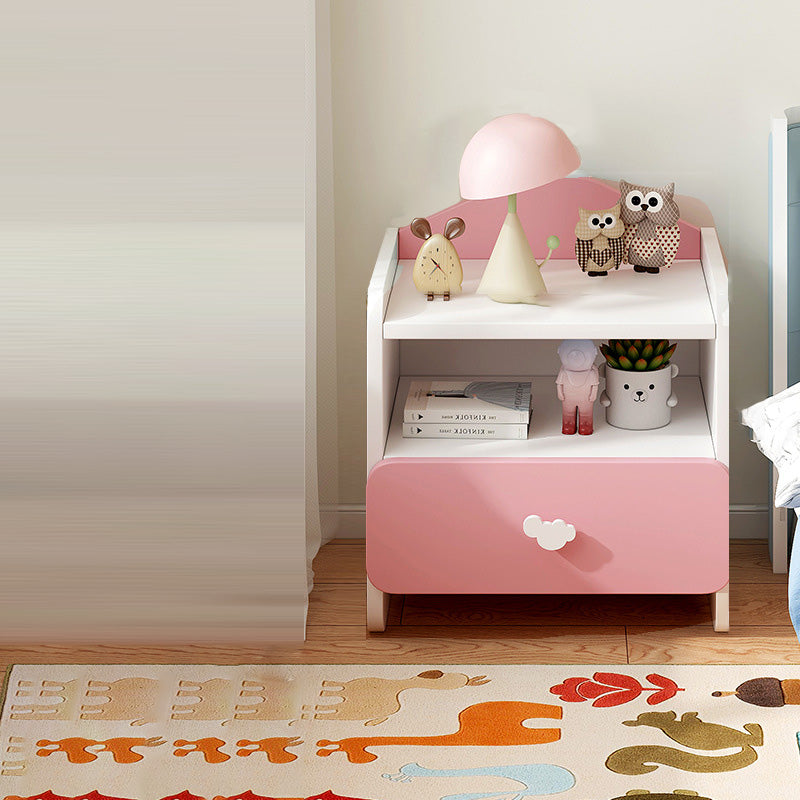 Table de nuit rectangulaire pour enfants créatifs contemporains avec faux panneau 1/2 tiroir pour chambre 