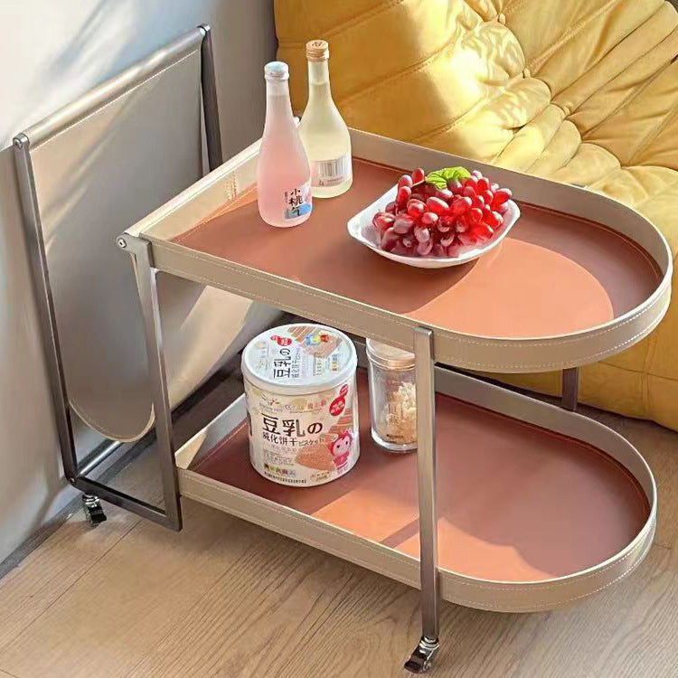 Modern Minimalist Removable Rectangular Round Corner Leather Metal End ...