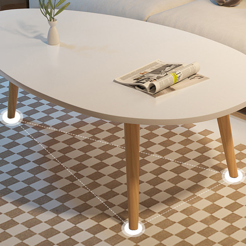 Mesa de Centro Ovalada Minimalista Moderna de Madera de 1/2 Niveles para Sala de Estar 