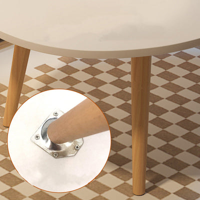 Mesa de Centro Ovalada Minimalista Moderna de Madera de 1/2 Niveles para Sala de Estar 
