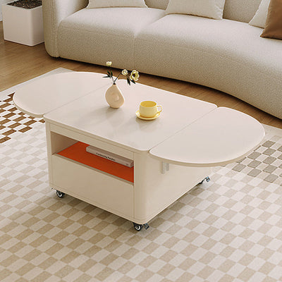 Mesa de café rectangular contemporánea de acero inoxidable y madera, extensible de 2 niveles para sala de estar 