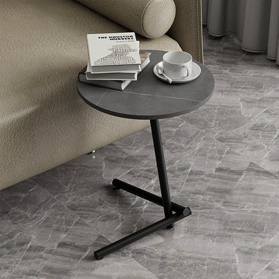 Mesa de café de hierro contemporánea escandinava redonda con una sola repisa para la sala de estar 