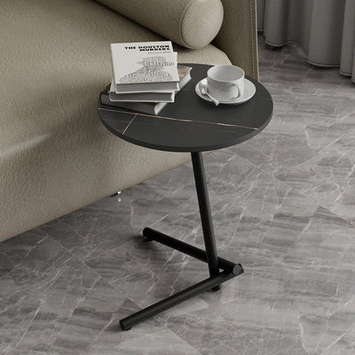 Mesa de café de hierro contemporánea escandinava redonda con una sola repisa para la sala de estar 