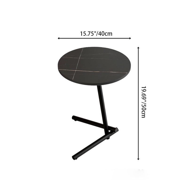 Mesa de café de hierro contemporánea escandinava redonda con una sola repisa para la sala de estar 