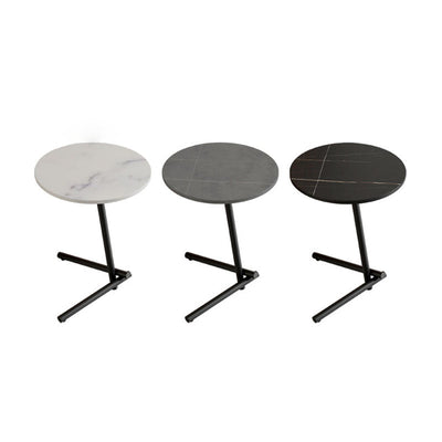 Mesa de café de hierro contemporánea escandinava redonda con una sola repisa para la sala de estar 