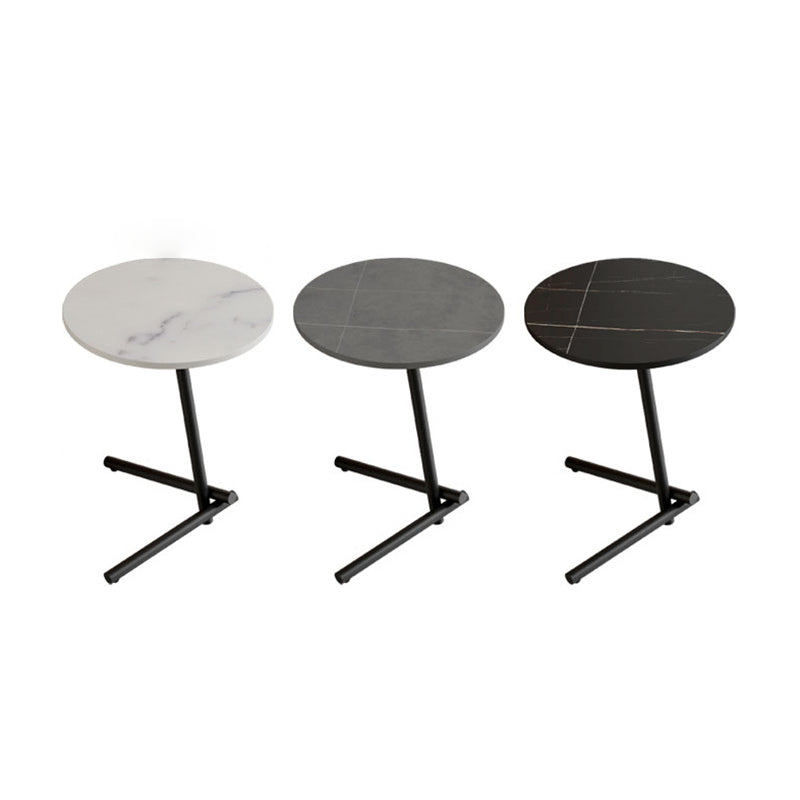 Mesa de café de hierro contemporánea escandinava redonda con una sola repisa para la sala de estar 