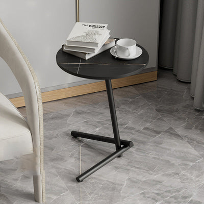 Mesa de café de hierro contemporánea escandinava redonda con una sola repisa para la sala de estar 