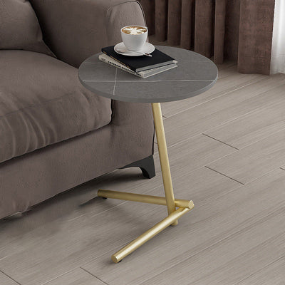 Mesa de café de hierro contemporánea escandinava redonda con una sola repisa para la sala de estar 