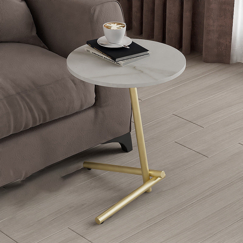 Mesa de café de hierro contemporánea escandinava redonda con una sola repisa para la sala de estar 