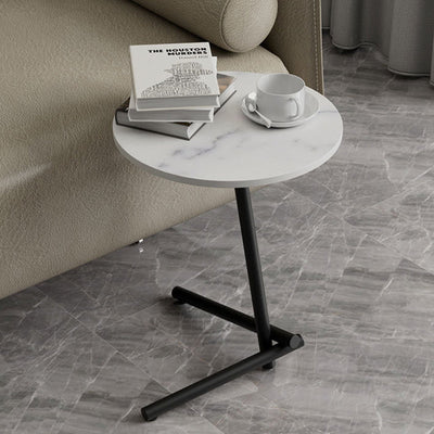 Mesa de café de hierro contemporánea escandinava redonda con una sola repisa para la sala de estar 