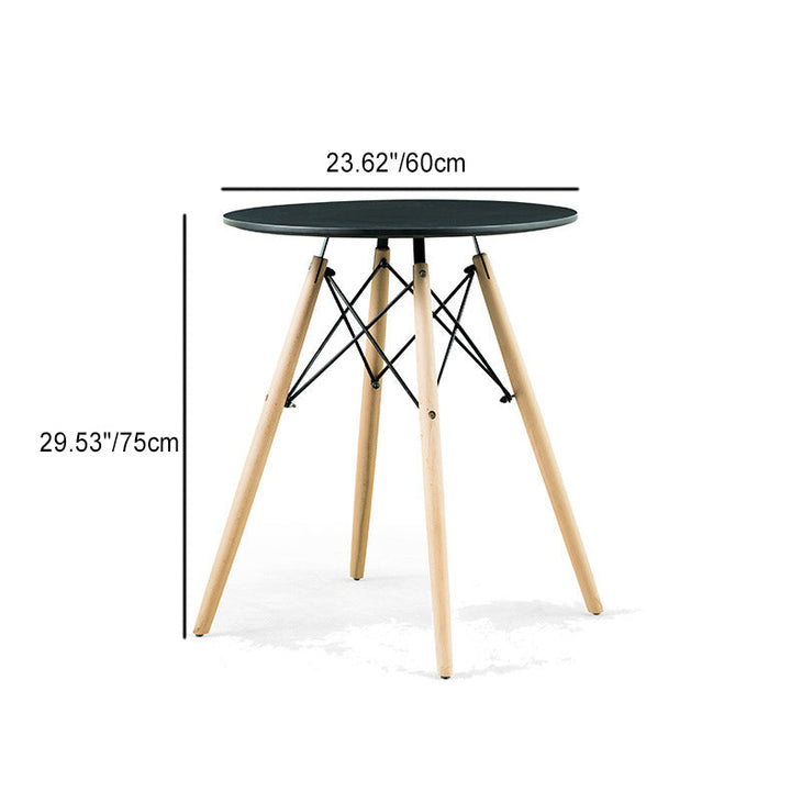 Zeitgenössischer skandinavischer runder MDF-Buche-Holz-Eisen-Beistelltisch mit 1 Ebene für das Wohnzimmer 
