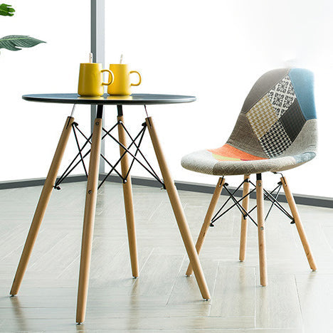 Zeitgenössischer skandinavischer runder MDF-Buche-Holz-Eisen-Beistelltisch mit 1 Ebene für das Wohnzimmer 