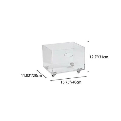 Moderner minimalistischer rechteckiger Acryl-Beistelltisch mit 1 Ablage für das Wohnzimmer 