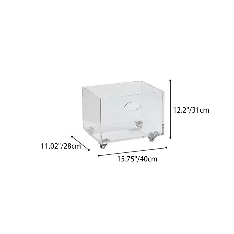 Moderner minimalistischer rechteckiger Acryl-Beistelltisch mit 1 Ablage für das Wohnzimmer 