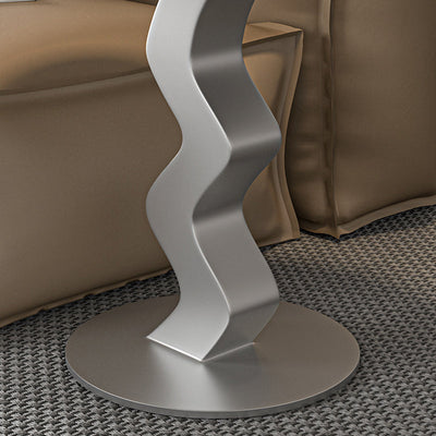 Zeitgenössischer Luxus Rundstahl-Sockel-Endtisch 1-Ebene für das Wohnzimmer 
