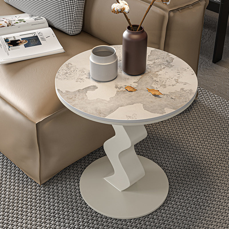Zeitgenössischer Luxus Rundstahl-Sockel-Endtisch 1-Ebene für das Wohnzimmer 