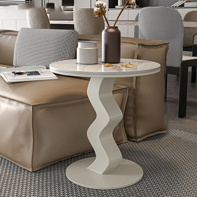 Zeitgenössischer Luxus Rundstahl-Sockel-Endtisch 1-Ebene für das Wohnzimmer 