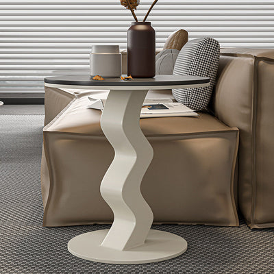 Zeitgenössischer Luxus Rundstahl-Sockel-Endtisch 1-Ebene für das Wohnzimmer 