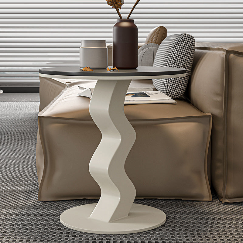 Zeitgenössischer Luxus Rundstahl-Sockel-Endtisch 1-Ebene für das Wohnzimmer 