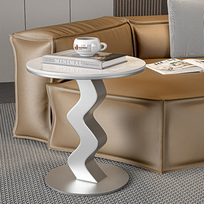 Zeitgenössischer Luxus Rundstahl-Sockel-Endtisch 1-Ebene für das Wohnzimmer 