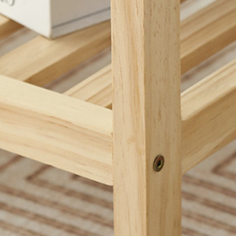 Traditioneller quadratischer Beistelltisch aus Kiefernholz und Glas im japanischen Stil, 2 Ebenen, für das Wohnzimmer 