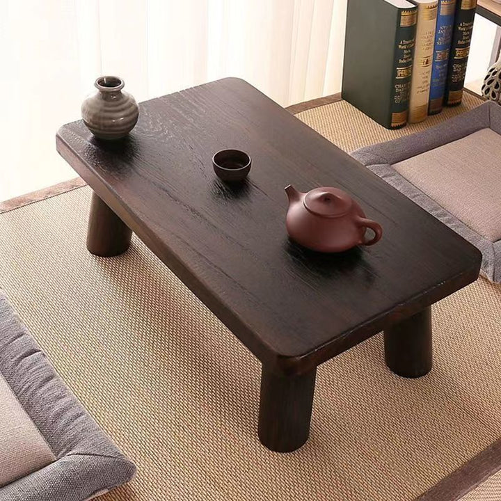 Table basse rectangulaire en bois japonais traditionnel 1 niveau pour salon 