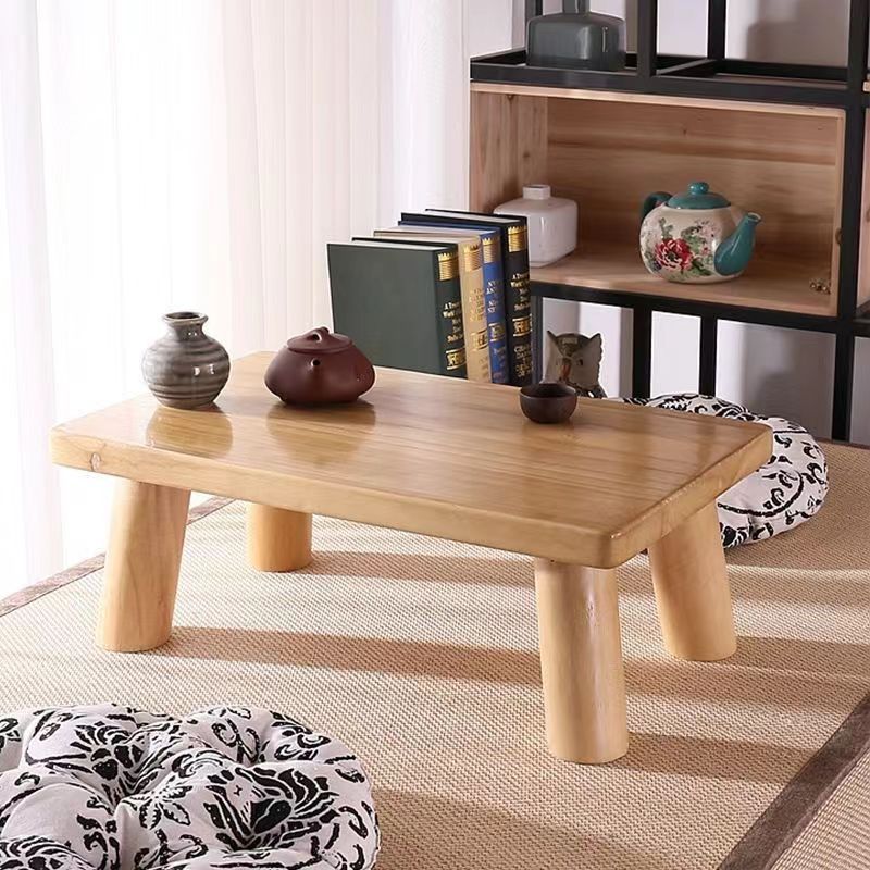 Table basse rectangulaire en bois japonais traditionnel 1 niveau pour salon 