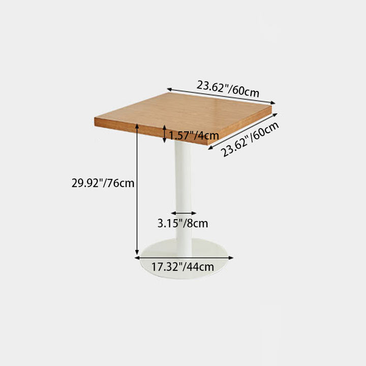 Moderner nordischer quadratischer Beistelltisch aus MDF und Stahl mit 1 Ablage für das Wohnzimmer 