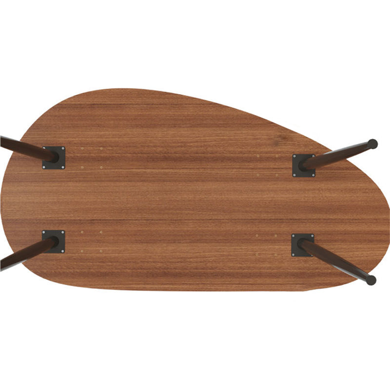 Traditional Japanese Oval MDF Iron Coffee Table 1-Tier For Living Room