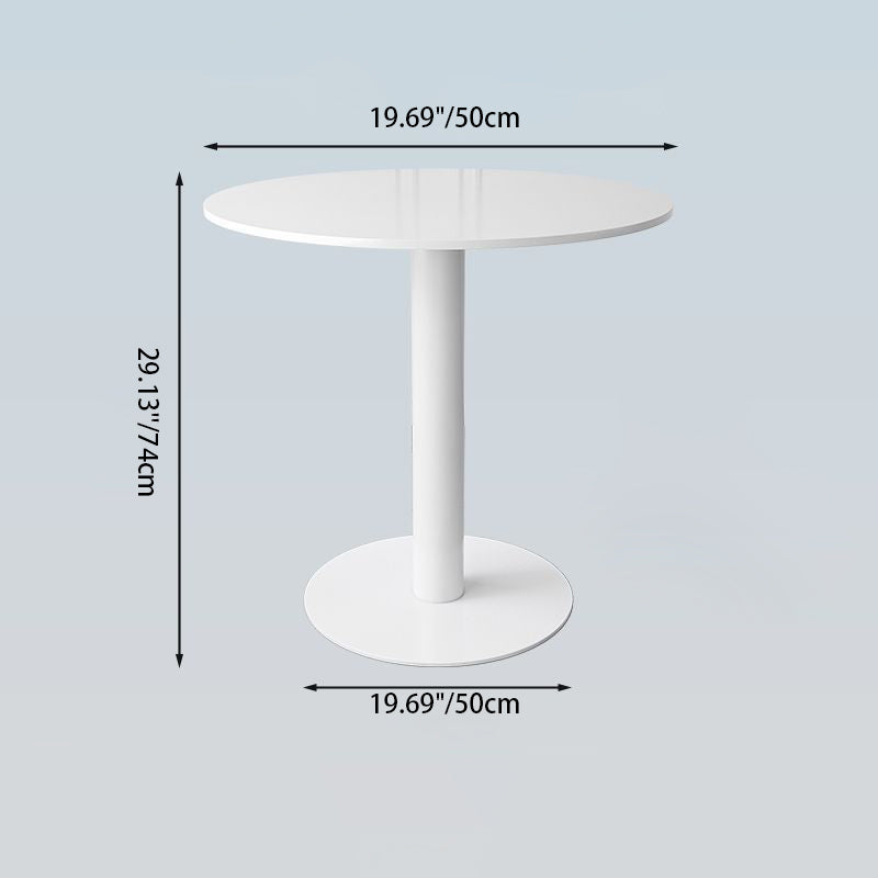 Mesa Auxiliar Redonda Nórdica Contemporánea de Acero y Madera de 1 Nivel para Sala de Estar 