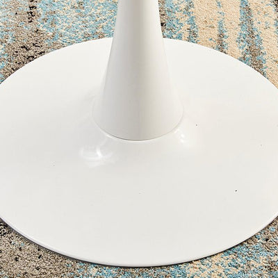 Mesa Auxiliar Redonda Nórdica Contemporánea de Acero y Madera de 1 Nivel para Sala de Estar 