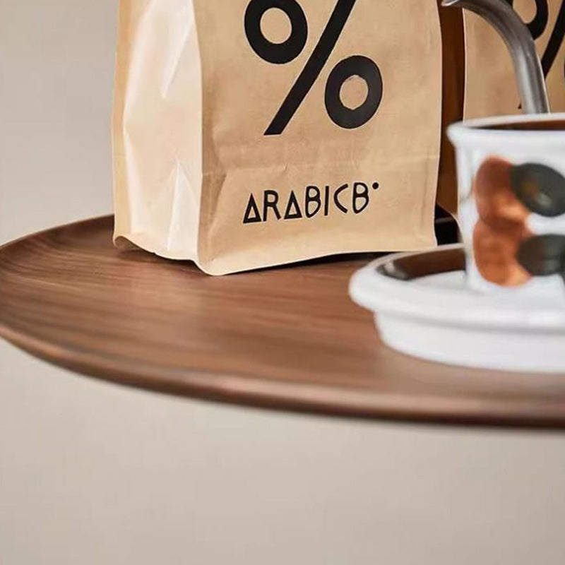 طاولة نهاية خشبية مستديرة تقليدية من الألمنيوم بطراز عتيق من طابق واحد لغرفة المعيشة 