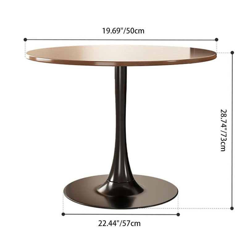 Contemporary Nordic Round Wood Steel Coffee Table 1-Tier For Living Room
