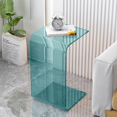 Table d'appoint rectangulaire minimaliste moderne en acrylique 1 niveau pour salon 