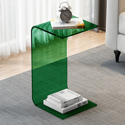 Table d'appoint rectangulaire minimaliste moderne en acrylique 1 niveau pour salon 
