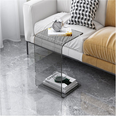 Table d'appoint rectangulaire minimaliste moderne en acrylique 1 niveau pour salon 