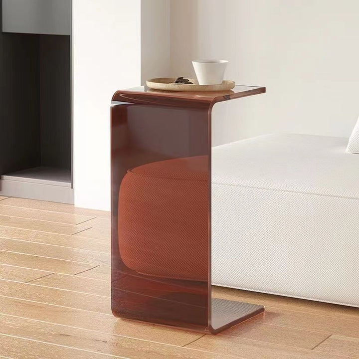 Moderner minimalistischer rechteckiger Acryl-Beistelltisch 1-stufig für das Wohnzimmer 